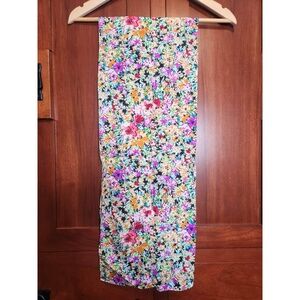 Vintage Multi-Color Floral Print Scarf Abstract Painterly Design Good Condition